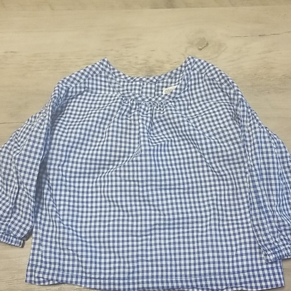 Gymboree blue gingham long sleeve top